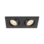 SLV New Tria 155 Spot Aluminium Black Square | Suitable for 2x GU10 