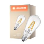 Ledvance Classic LED Edison E27 Pear Filament Clear 3.8W 806lm - 827 Extra Warm White | Replaces 60W