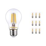 Multipack 10x Noxion Lucent LED E27 Pear Filament Clear 8.5W 1055lm - 827 Extra Warm White - Replaces 75W