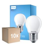 Multipack 10x Philips Corepro LED Lustre E27 Ball Frosted 6.5W 806lm - 827 Extra Warm White | Replaces 60W