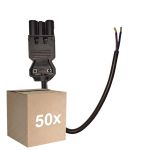 Multipack 50x Noxion GST - Compatible Supply Cable Black - Male + Open Ends - 0,3m - 2 pole 0,75mm2