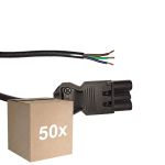 Multipack 50x Noxion GST - Compatible Supply Cable Black - Male + Open Ends - 3m - 3 pole 0,75mm2