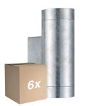 Multipack 6x Nordlux Tin Wall Light Brushed Aluminium | Suitable for 2x GU10