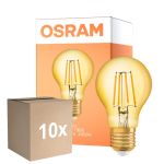 Multipack 10x Osram Vintage 1906 LED E27 Pear Filament Gold 6.5W 725lm - 824 Extra Warm White | Replaces 60W