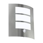 Eglo Wall Light City Stainless Steel | IP44 - Suitable for 1x E27 - Motion Sensor