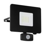 Eglo Wall Light Faedo 3 Aluminium Black 31W 3400lm - 850 Cool White | IP44 - Motion Sensor
