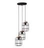 Brilliant Gwen Pendant Metal Wood Black | 420mm - Suitable for 3x E27