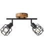 Brilliant Gwen Ceiling Light Metal Wood Black | Suitable for 2x E14