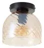 Brilliant Casto Ceiling Light Glass Metal Black Beige | 190mm - Suitable for 1x E27
