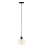 Brilliant Casto Pendant Glass Pendant Metal Black Beige | 190mm - Suitable for 1x E27