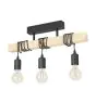 Eglo Ceiling Light Townshend Steel Wood Black Brown | IP20 - Suitable for 3x E27 