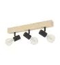 Eglo Ceiling Light Townshend 3 Wood Steel Black | IP20 - Suitable for 3x E27 