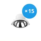 Multipack 15x Noxion LED Downlight Apollo 9W 1100lm 60D - 840 Cool White | 145mm - Cutout 120mm - Alu Reflector - UGR 