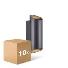 Multipack 10x Nordlux Nico Wall Light Aluminium Black Up & Down | IP54 - Suitable for 2x GU10