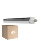 Multipack 4x Ledvance Waterproof Batten Damp Proof FLEX Throughwiring 42W 6800lm - 840 Cool White | IP66 - Replaces 2x 58W