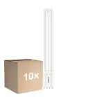 Multipack 10x Philips CorePro PL-L LED Bulb EM/Mains 12W - 830 Warm White | 4-Pin - Replaces 24W