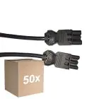 Multipack 50x Noxion GST - Compatible Extension Cable Black - Male + Female - 1m - 3 pole 1,5mm2