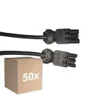 Multipack 50x Noxion GST - Compatible Extension Cable Black - Male + Female - 3m - 3 pole 1,5mm2