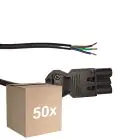 Multipack 50x Noxion GST - Compatible Supply Cable Black - Male + Open Ends - 0,3m - 3 pole 0,75mm2