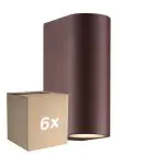 Multipack 6x Nordlux Dion Wall Light Aluminium Rusty Up & Down | Suitable for 2x GU10