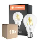 Multipack 10x Ledvance Classic Performance LED Bulb B22d Pear Filament Clear 4W 470lm - 827 Extra Warm White | Replaces 40W
