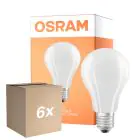 Multipack 6x Osram LED Lamps E27 Pear Filament Frosted 11.6W 2452lm - 827 Extra Warm White | Replaces 150W
