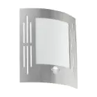 Eglo Wall Light City Stainless Steel | IP44 - Suitable for 1x E27 - Motion Sensor